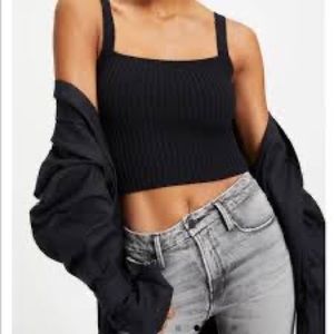 Good American Good 90s Knitted Cropped Tank
